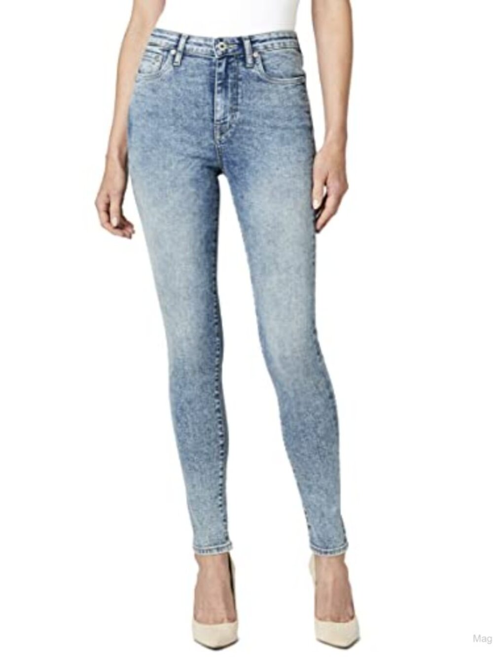 Mid Rise Skinny Jeans Super Stretch Denim Ankle Length Casual